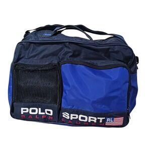 VTG 90s‎ Polo Sport Ralph Lauren Gym Bag Spell Out Duffle RLX Bear Messenger